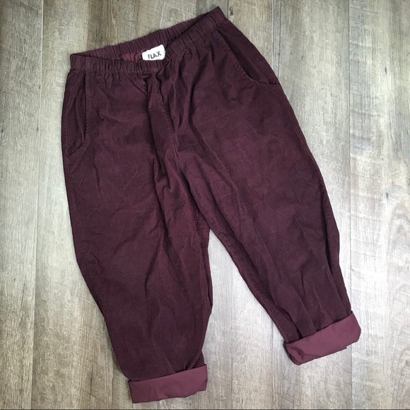 Flax Pants - FLAX Mulberry High Rise Culottes Size Large